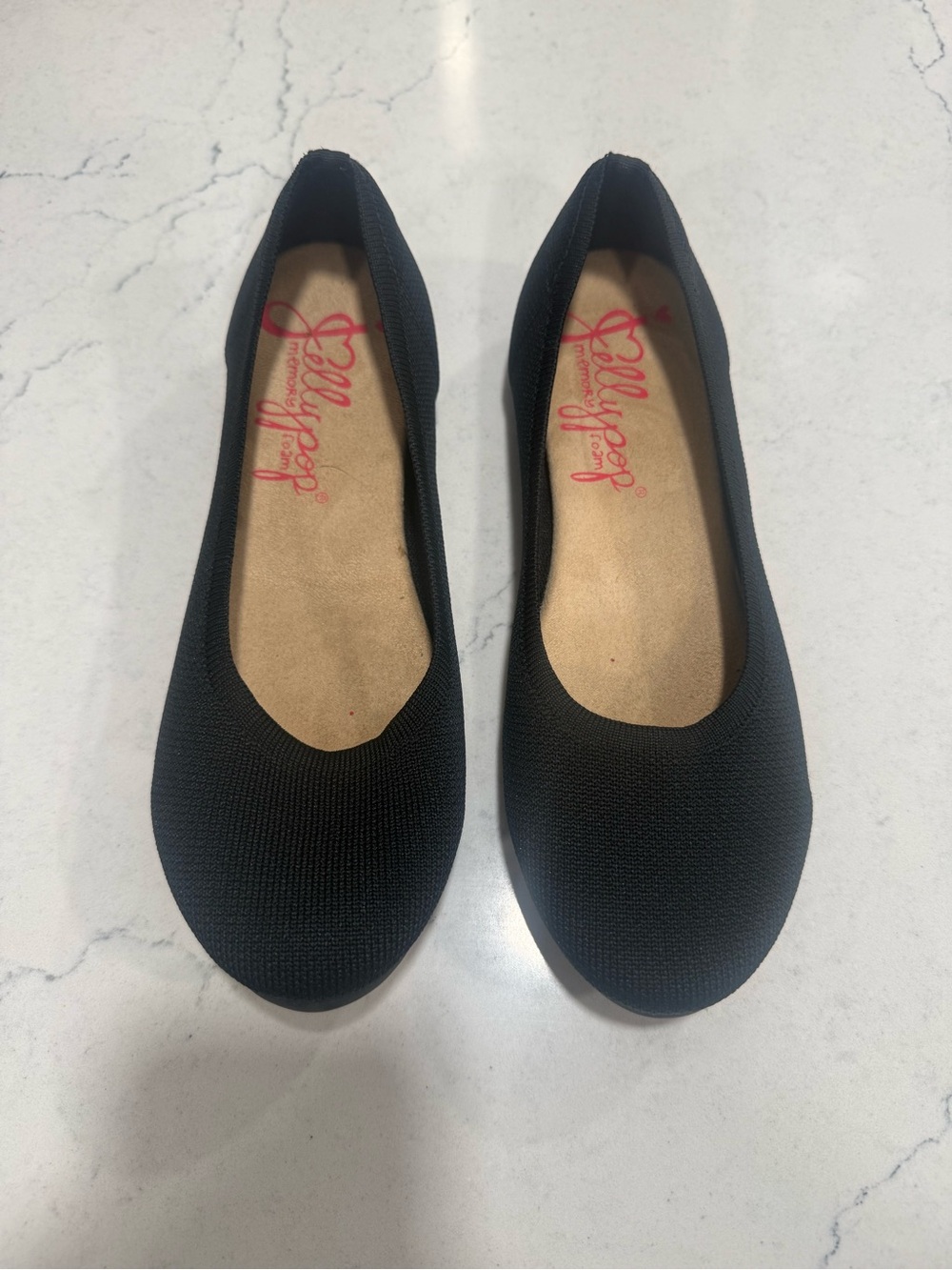 Jellypop Black Knit Memory Foam Round Toe Slip-On Ballet Flats Women's 8 - Picture 3 of 11